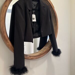 Forever 21 Cropped Blazer with feather details